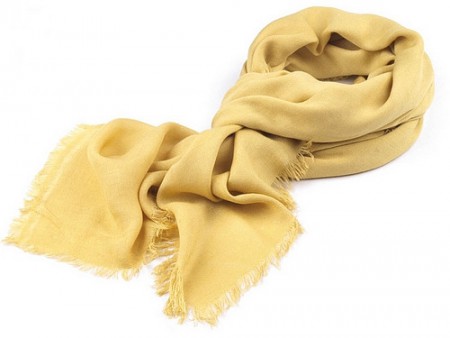 27, Šatka so strapcami 120x120 cm žltá